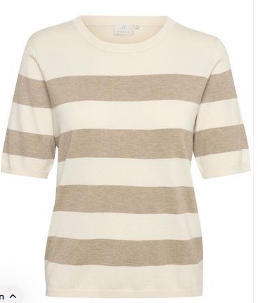 Kaffe trui Lizza beige/ wit