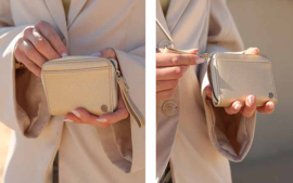 Portemonneetje met rits glans