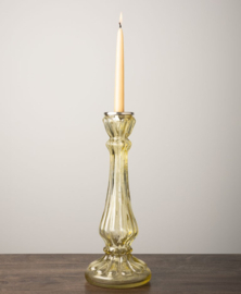Kandelaar glas geel hoog