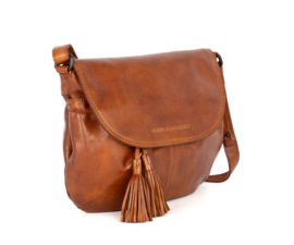 Crossbodybag met klep cognac