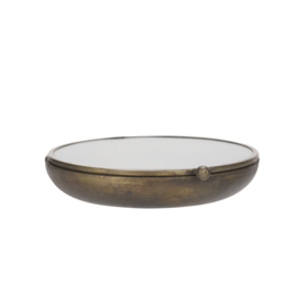 Brass doosje met glazen deksel
