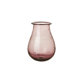 Vaasje recycled glas roze 14cm