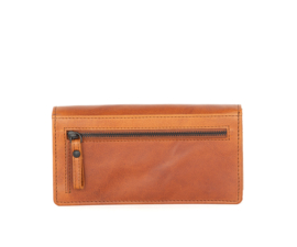 Portemonnee flap cognac