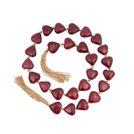 Woonketting hartjes bordeaux