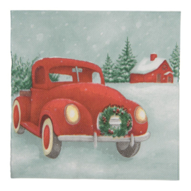 Servetten kerstauto