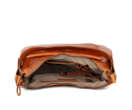 Schoudertas flap cognac