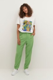 Cream broek Saga groen