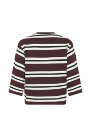 Kaffe T-shirt Winny streep bordeaux