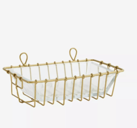 Zeepbakje hangend van brass/glas