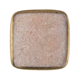 Knop Q29 roze steen met goud