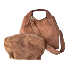 Fique The Label tas Eliza brown suède