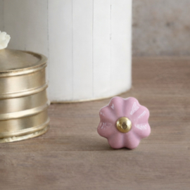 Knop Q89 bloem mini roze
