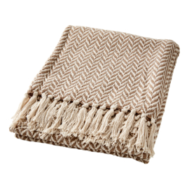 Plaid visgraat zand