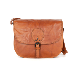 Flapbag gesp cognac