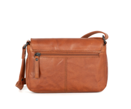 Schoudertas met flap cognac