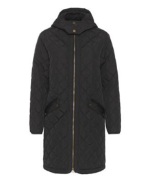 Cream jas met capuchon Arwen zwart