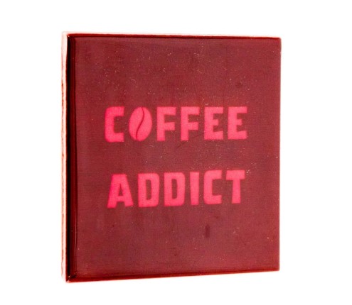 Tegeltje terra "Coffee addict"