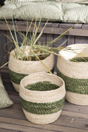 Bloempot/ mand groene streep