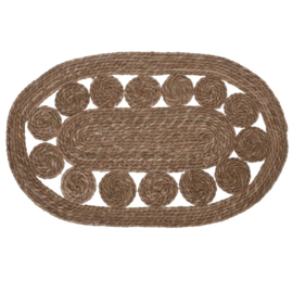 Vloerkleed/ badmat rattan