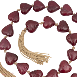 Woonketting hartjes bordeaux