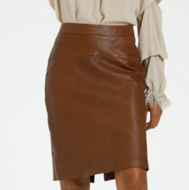 Cream leren rok Carsey