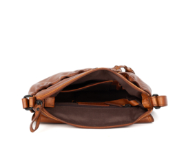 Crossbodybag met klep cognac