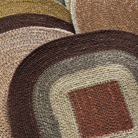 Placemat vierkant zeegras bruin combi