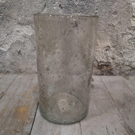 Vaas/ windlicht recycled glas