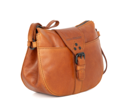 Handtas mini gesp cognac