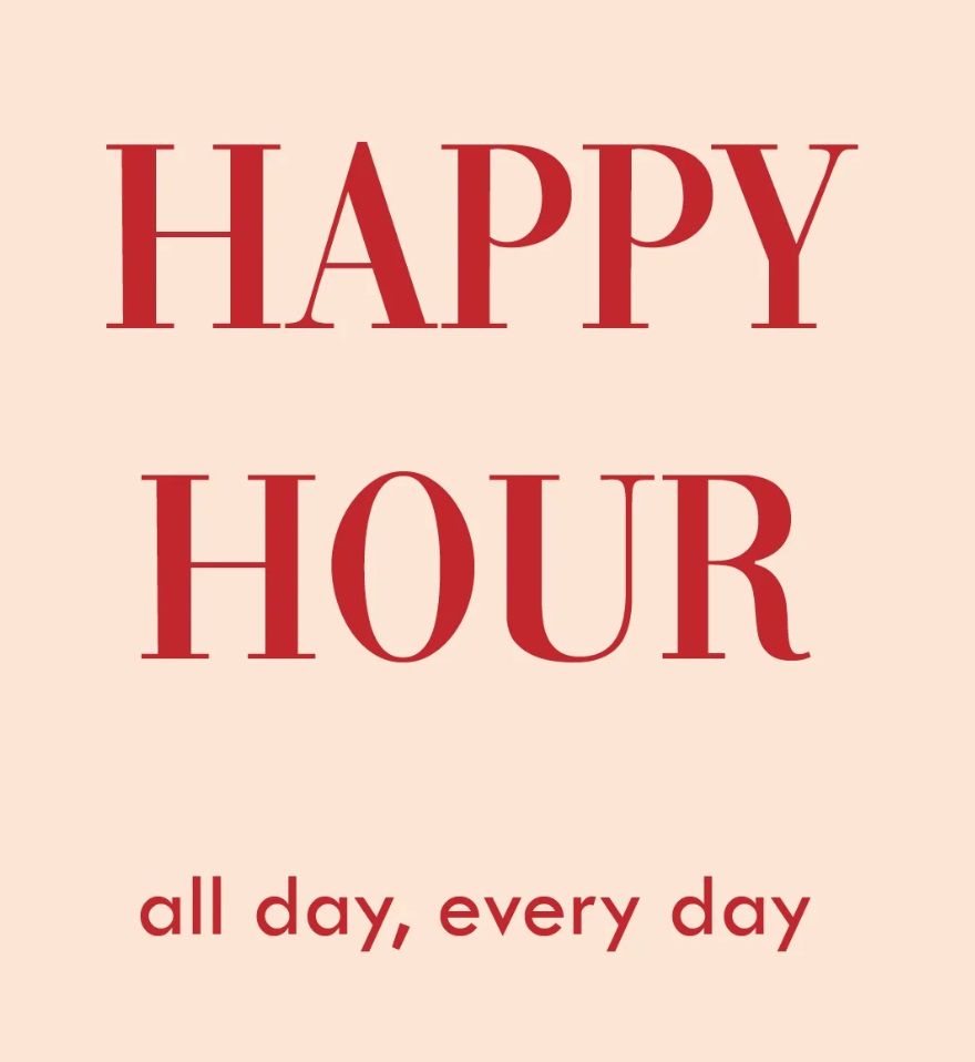 Tegeltje roze "happy hour"