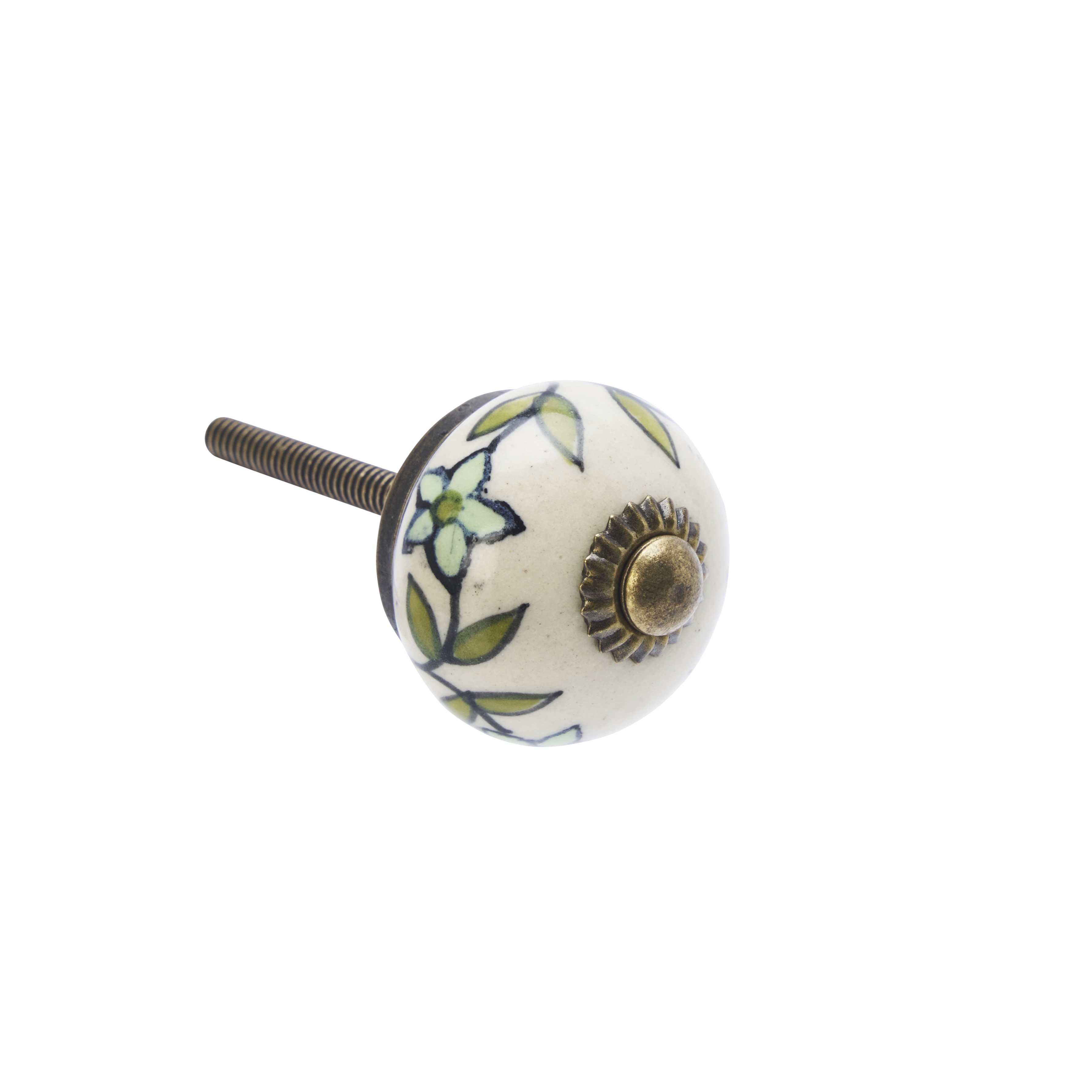 Knop Q24 wit/ groen