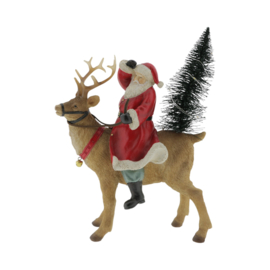 Kerstman op rendier met LED