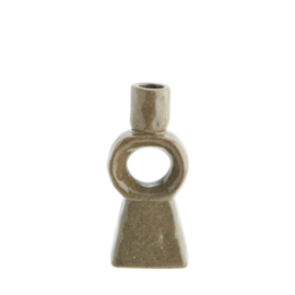 Kandelaar stoneware taupe