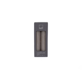 Set/2 dikke kaarsen 17cm taupe
