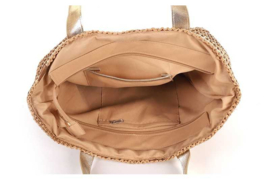 Strandtas/ shopper golden strap