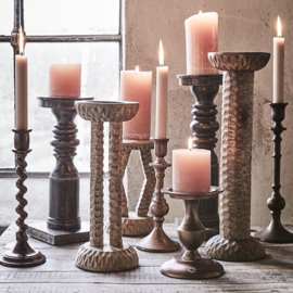 Kandelaar ribbel hout