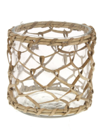 Waxinelichthouder raffia