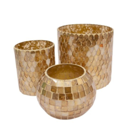 Windlicht mozaïek goud