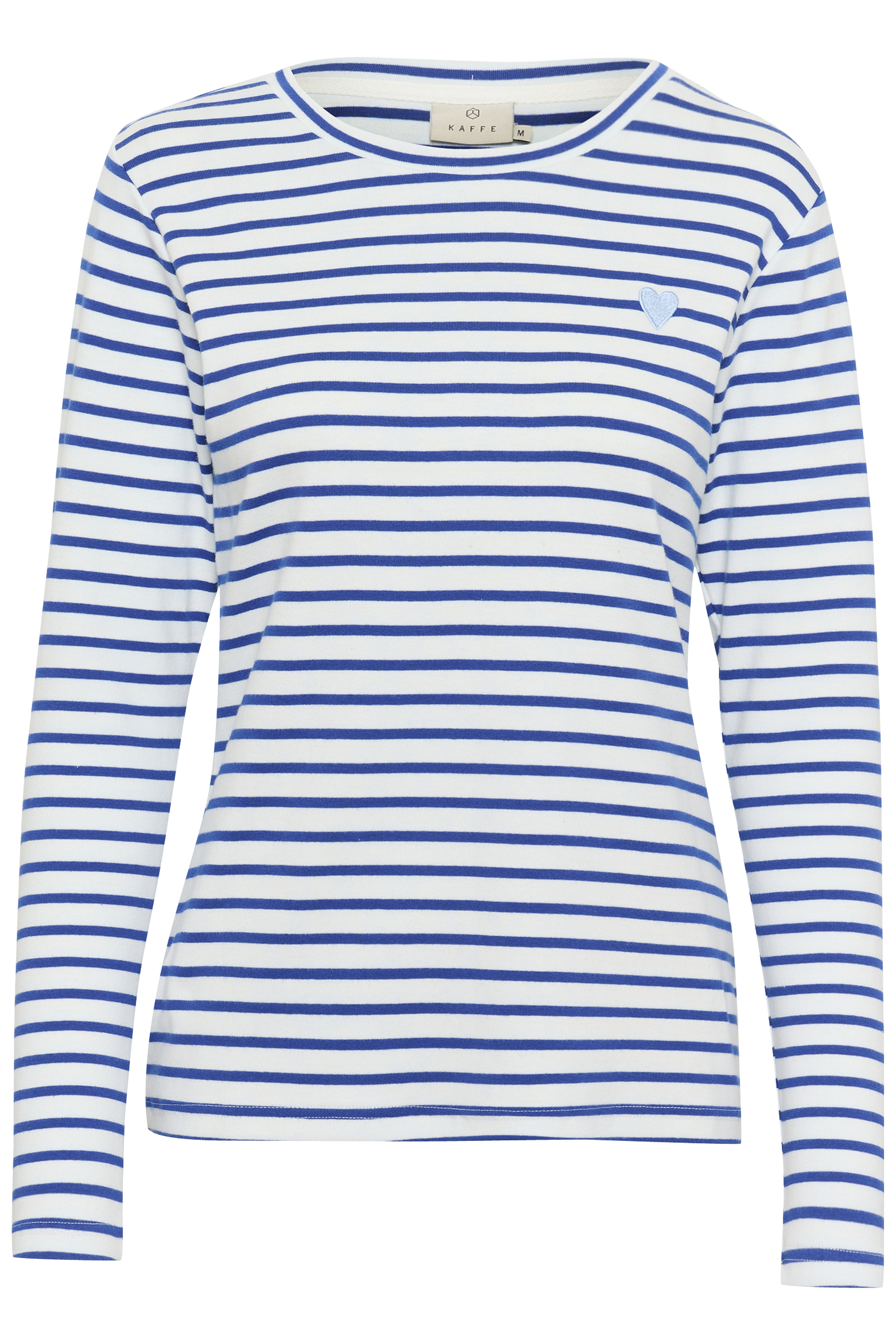 Kaffe t-shirt Liddy crème/blauw