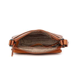 Schoudertas met flap cognac