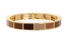 Armband emaille khaki combi