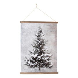 Canvas poster kerstboom met lichtjes