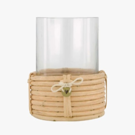 Zusss windlicht glas met rotan