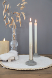 Set/2 kaarsen wit met goud