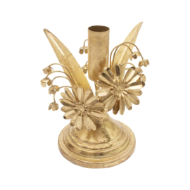 Kandelaar goud bloemen