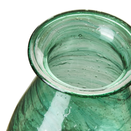 Vaasje recycled glas groen 14cm