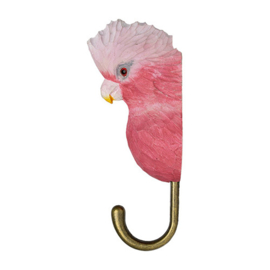 Houten haak roze kaketoe