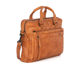Businesstas leer cognac 15,6"