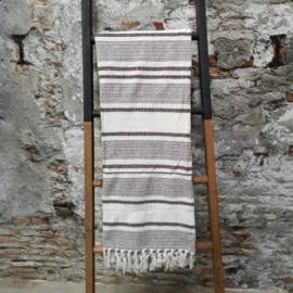 Plaid crème met zwart