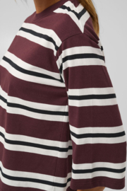 Kaffe T-shirt Winny streep bordeaux